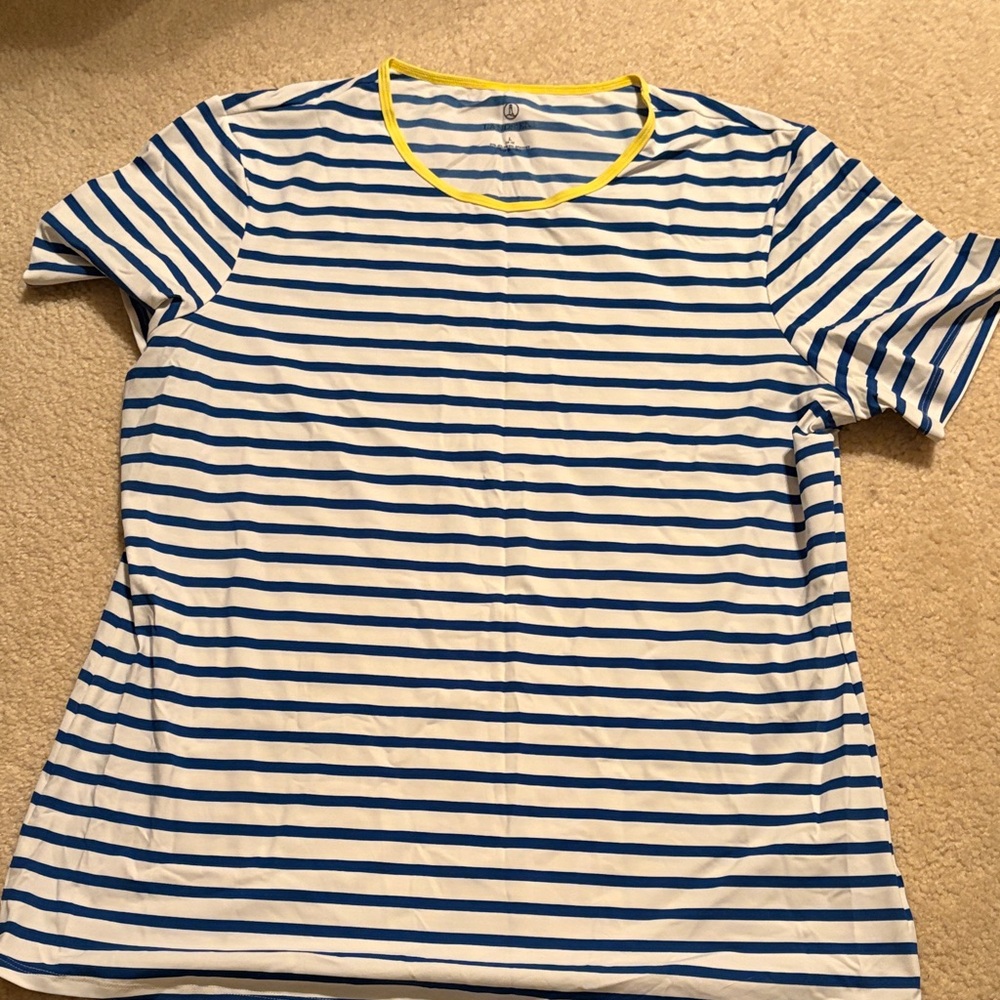 Lands' End Kids Blue and White Striped Tee